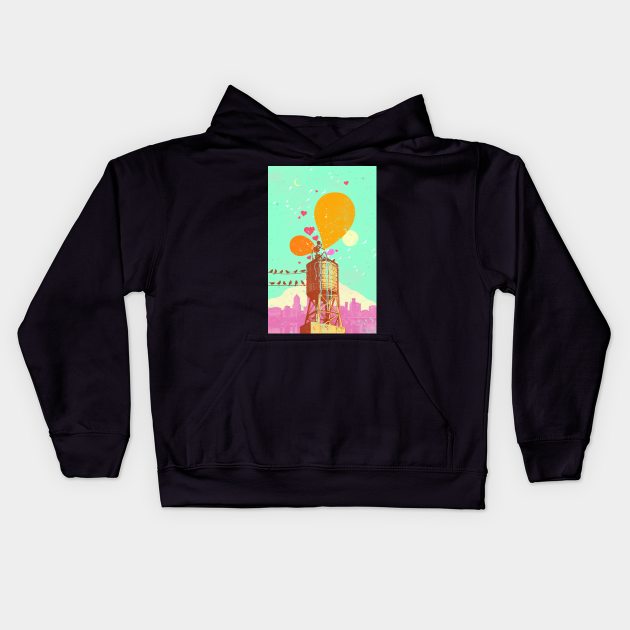 WATER TOWER Kids Hoodie by Showdeer